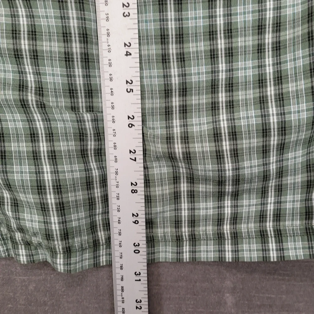 The North Face Mens XL Green Plaid Short Sleeve Button‎ Up Hiking Shirt Modal